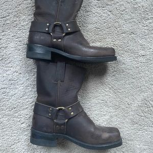 Frye Harness 7M 87400 Mens Brown Leather Slip On Motorcycle Boots